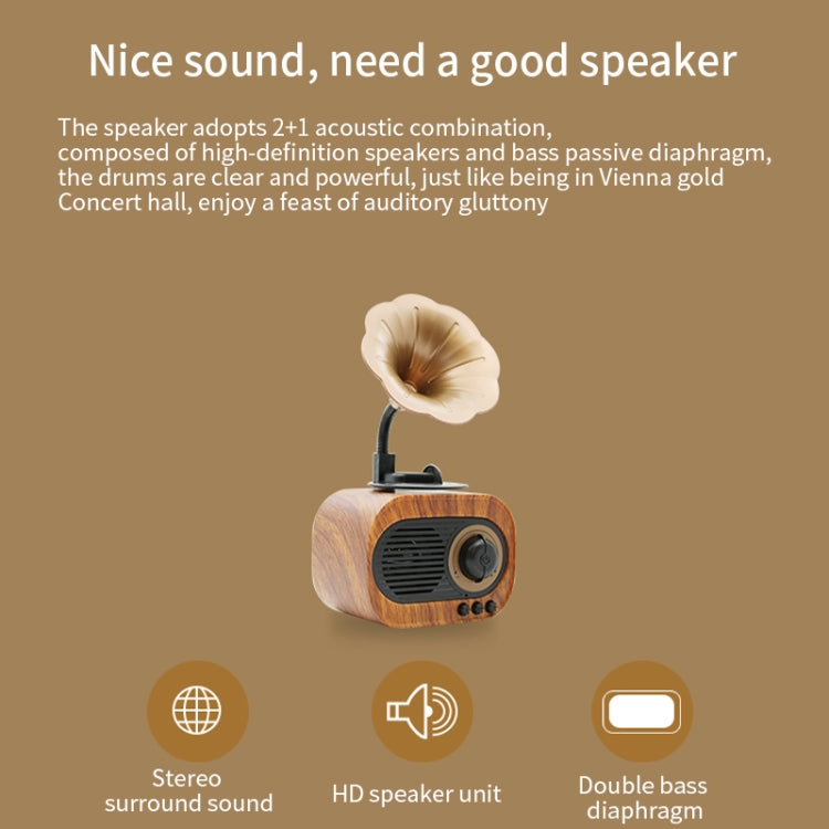 B5 Retro Phonograph Design Portable Wireless Stereo Speaker - Desktop Speaker by PMC TechLife | Online Shopping South Africa | PMC TechLife