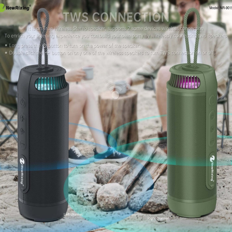 NewRixing NR9015 14W Portable IPX6 Waterproof TWS Stereo Bluetooth Speaker(Blue) - Desktop Speaker by NewRixing | Online Shopping South Africa | PMC Jewellery | Buy Now Pay Later Mobicred