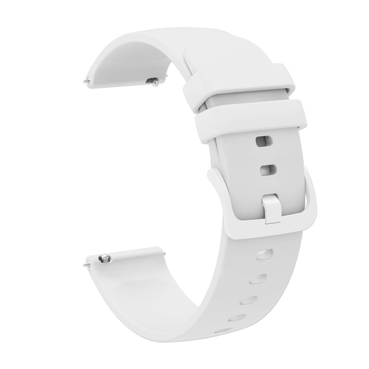 Compatible with Garmin Vivoactive 4S 18mm Solid Color Soft Silicone Watch Band(White) - Watch Bands by PMC Jewellery | Online Shopping South Africa | PMC Jewellery | Buy Now Pay Later Mobicred