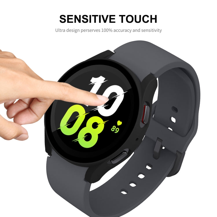 For Samsung Galaxy Watch5 40mm ENKAY Hat-Prince Full Coverage PC Frame + 9H Tempered Glass Case(White) - Watch Cases by ENKAY | Online Shopping South Africa | PMC Jewellery | Buy Now Pay Later Mobicred