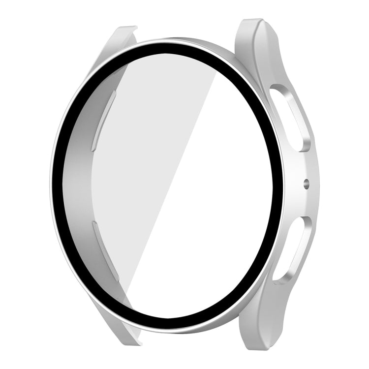 For Samsung Galaxy Watch5 44mm ENKAY Hat-Prince Full Coverage PC Frame + 9H Tempered Glass Case(Silver) - Watch Cases by ENKAY | Online Shopping South Africa | PMC Jewellery | Buy Now Pay Later Mobicred