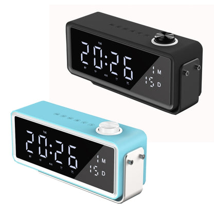 AEC K5 Mirror Alarm Clock Bluetooth Speakers with LED Light Support TF / FM(Blue) - Desktop Speaker by AEC | Online Shopping South Africa | PMC Jewellery | Buy Now Pay Later Mobicred