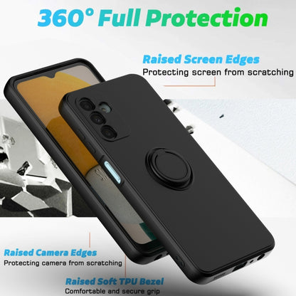 Ring Kickstand Silicone Phone Case For Samsung Galaxy A14 5G(Antique White) - Galaxy Phone Cases by PMC Jewellery | Online Shopping South Africa | PMC Jewellery