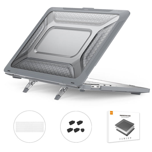 For MacBook Pro 13.3 A1706/A1989/A2159 ENKAY Hat-Prince 3 in 1 Protective Bracket  Case Cover Hard Shell with TPU Keyboard Film / Anti-dust Plugs, Version:EU(Grey) - MacBook Pro Cases by ENKAY | Online Shopping South Africa | PMC Jewellery | Buy Now Pay Later Mobicred