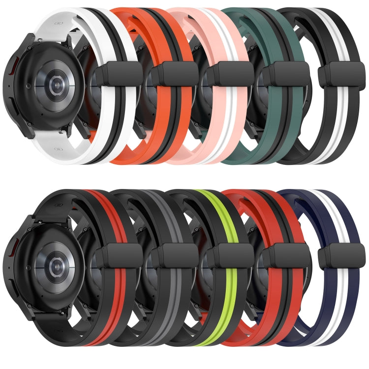 For Amazfit 3 22mm Folding Magnetic Clasp Silicone Watch Band(White+Black) - free shipping - PMC TechLife - Order now!