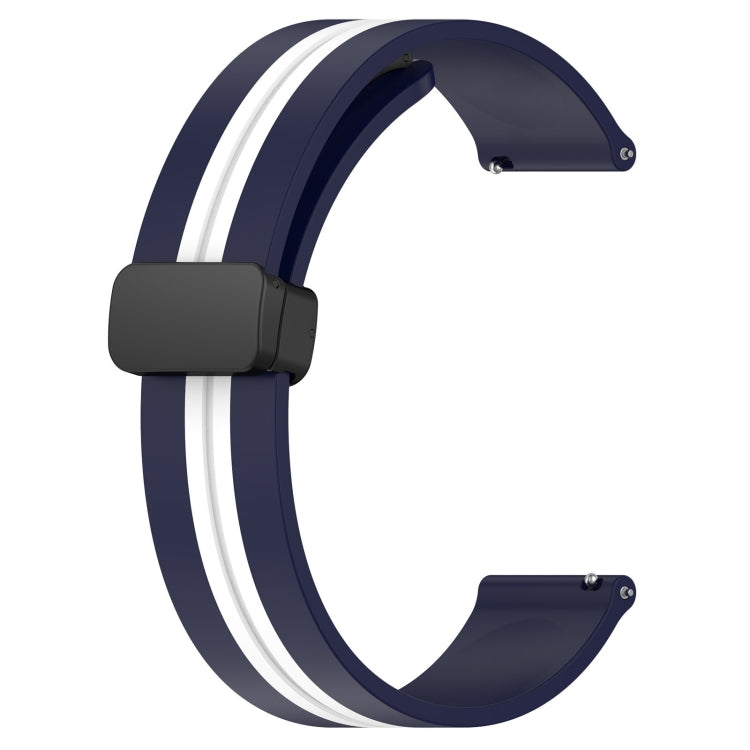 For Honor Magic Watch 2 46mm 22mm Folding Magnetic Clasp Silicone Watch Band(Midnight Blue + White) - free shipping - PMC TechLife - Order now!