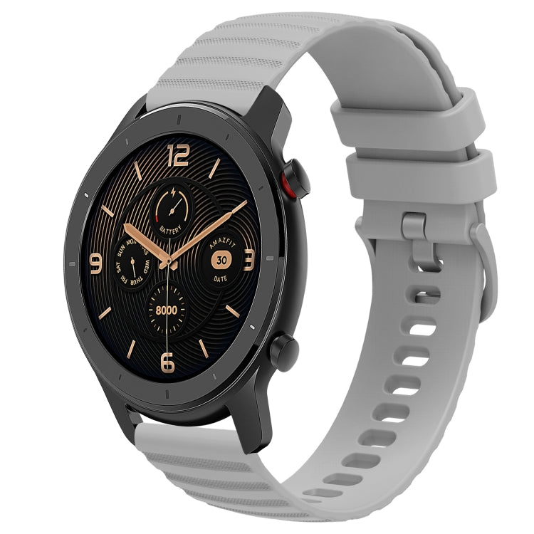 For Amazfit GTR 42MM 20mm Wavy Dot Pattern Solid Color Silicone Watch Band(Grey) - free shipping - PMC TechLife - Order now!