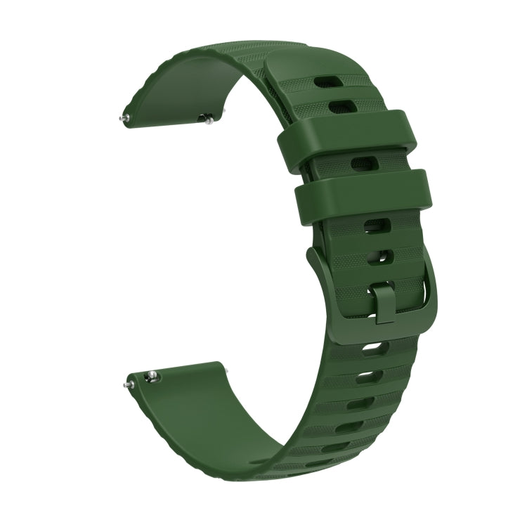 For Amazft 2 Stratos 22mm Wavy Dot Pattern Solid Color Silicone Watch Band(Army Green) - free shipping - PMC TechLife - Order now!