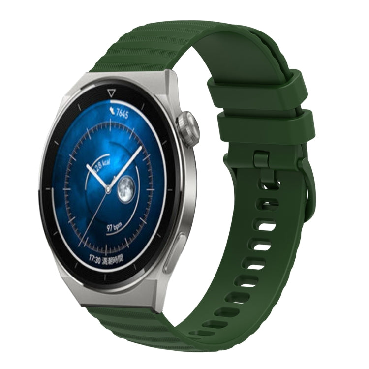 For Huawei Watch GT3 Pro 46mm 22mm Wavy Dot Pattern Solid Color Silicone Watch Band(Army Green) - free shipping - PMC TechLife - Order now!