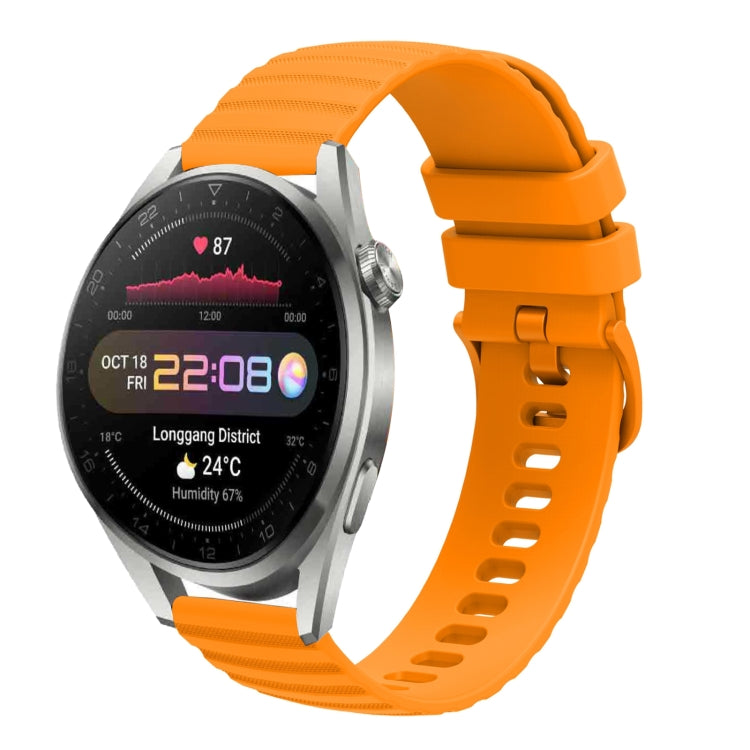 For Huawei Watch 3 Pro New 22mm Wavy Dot Pattern Solid Color Silicone Watch Band(Yellow) - free shipping - PMC TechLife - Order now!