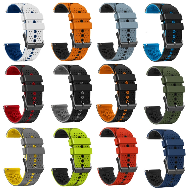 For Huawei GT2 46mm 22mm Perforated Two-Color Silicone Watch Band(Lime+Black) - free shipping - PMC TechLife - Order now!