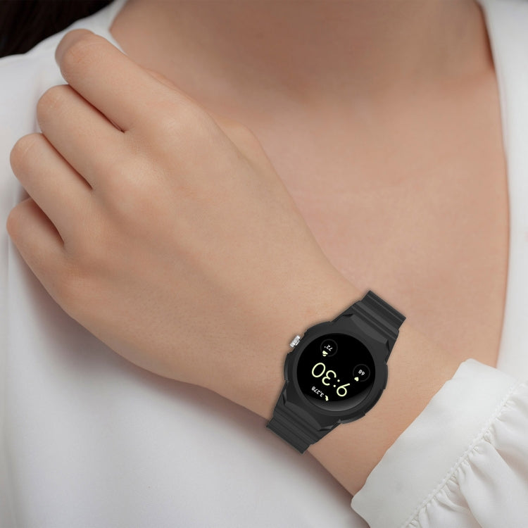 For Google Pixel Watch Integrated Fully Enclosed Silicone Watch Band(Transparent Black) - free shipping - PMC TechLife - Order now!