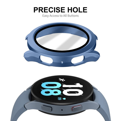 For Samsung Galaxy Watch4/5 40mm ENKAY Hat-Prince Waterproof Full Coverage PC Frame + 9H Tempered Glass Case(Grey Blue) - Watch Cases by ENKAY | Online Shopping South Africa | PMC Jewellery | Buy Now Pay Later Mobicred