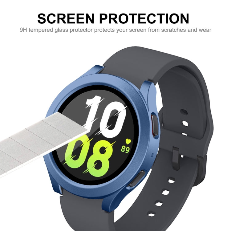 For Samsung Galaxy Watch4/5 40mm ENKAY Hat-Prince Waterproof Full Coverage PC Frame + 9H Tempered Glass Case(White) - Watch Cases by ENKAY | Online Shopping South Africa | PMC Jewellery | Buy Now Pay Later Mobicred