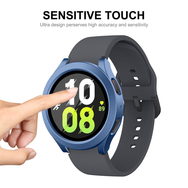 For Samsung Galaxy Watch4/5 40mm ENKAY Hat-Prince Waterproof Full Coverage PC Frame + 9H Tempered Glass Case(Grey Blue) - Watch Cases by ENKAY | Online Shopping South Africa | PMC Jewellery | Buy Now Pay Later Mobicred