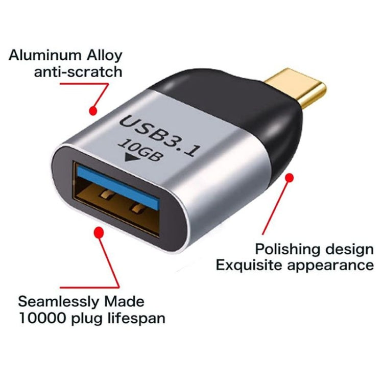 USB 3.0 Type A Female to USB 3.1 Type C Male Host OTG Data 10Gbps Adapter for Laptop & Phone - Cable & Adapters by PMC Jewellery | Online Shopping South Africa | PMC Jewellery