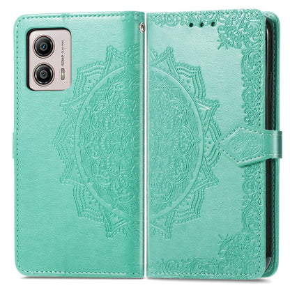 For Motorola  Moto G53 5G Mandala Flower Embossed Horizontal Flip Leather Phone Case(Green) - Motorola Cases by PMC Jewellery | Online Shopping South Africa | PMC Jewellery