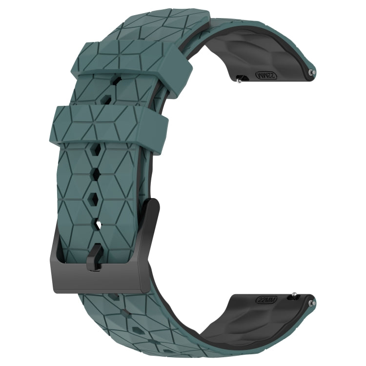 For Xiaomi MI Watch S1 Active 22mm Football Pattern Two-Color Silicone Watch Band(Olive Green + Black) - Watch Bands by PMC Jewellery | Online Shopping South Africa | PMC Jewellery | Buy Now Pay Later Mobicred