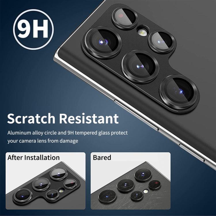 For Samsung Galaxy S22 Ultra ENKAY 9H Rear Camera Lens Aluminium Alloy Tempered Glass Film(Black) - free shipping - PMC TechLife - Order now!