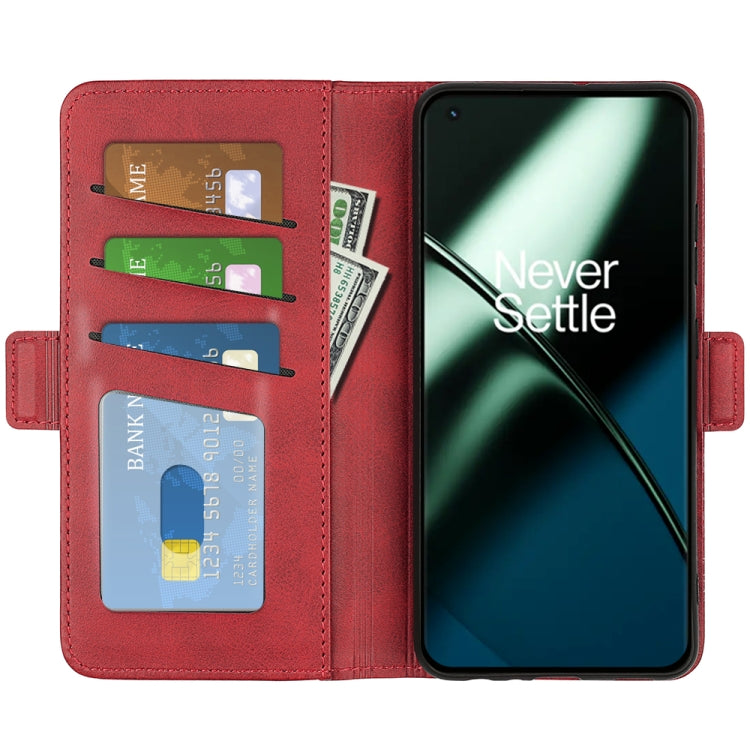 For OnePlus 11 Dual-side Magnetic Buckle Leather Phone Case(Red) - OnePlus Cases by PMC Jewellery | Online Shopping South Africa | PMC Jewellery