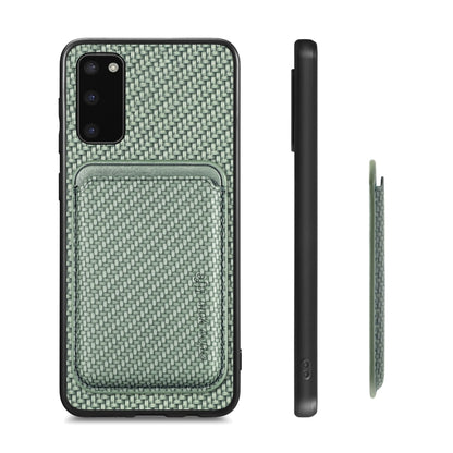 For Samsung Galaxy S20 Carbon Fiber Leather Card Magsafe Magnetic Phone Case(Green) - Galaxy Phone Cases by PMC Jewellery | Online Shopping South Africa | PMC Jewellery