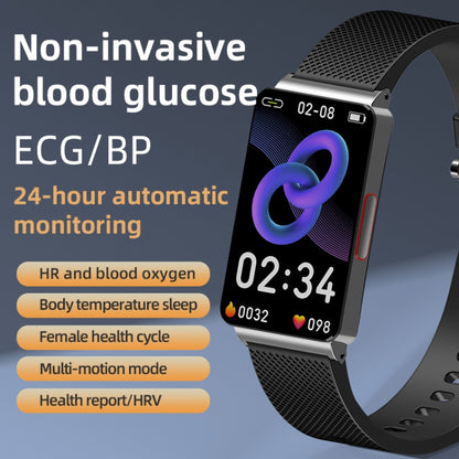 EP08 1.57 inch Color Screen Smart Watch,Support Blood Sugar Monitoring / Heart Rate Monitoring / Blood Pressure Monitoring(Black) -  by PMC Jewellery | Online Shopping South Africa | PMC Jewellery