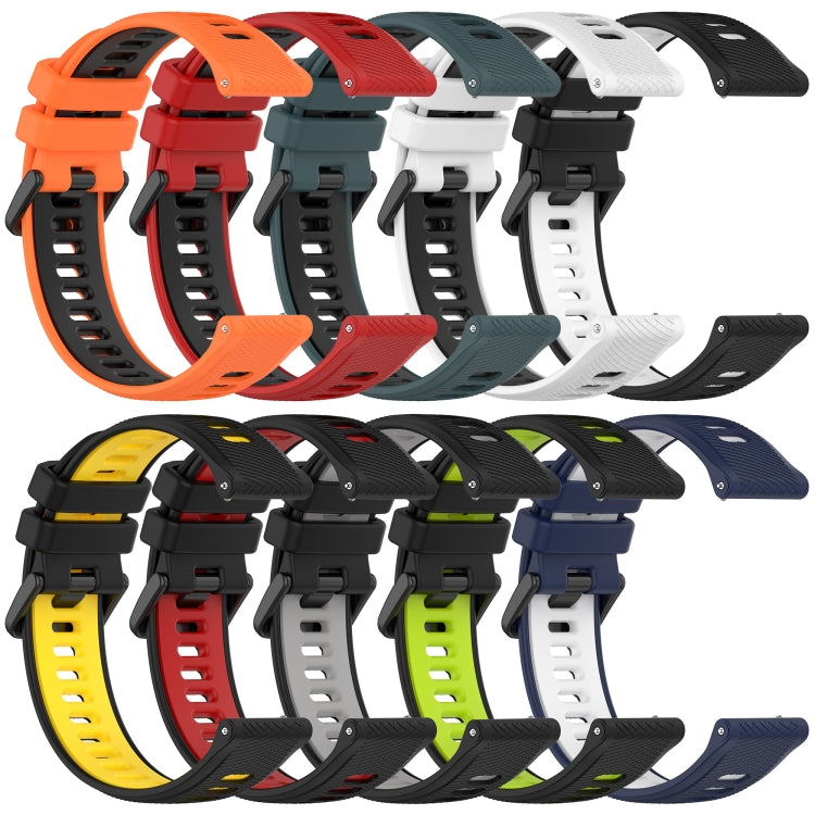 For Garmin Active S 18mm Sports Two-Color Silicone Watch Band(Orange+Black) - Smart Wear by PMC Jewellery | Online Shopping South Africa | PMC Jewellery