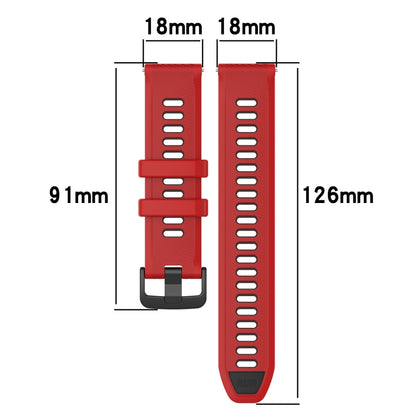 For Garmin Forerunner 265S 18mm Sports Two-Color Silicone Watch Band(Black+Red) - Smart Wear by PMC Jewellery | Online Shopping South Africa | PMC Jewellery