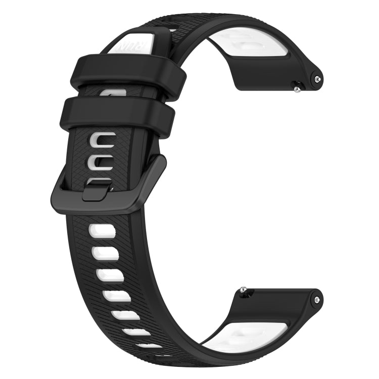 For Garmin Vivomove Trend 20mm Sports Two-Color Silicone Watch Band(Black+White) -  by PMC Jewellery | Online Shopping South Africa | PMC Jewellery