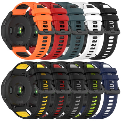 For Garmin Forerunner 245 20mm Sports Two-Color Silicone Watch Band(Orange+Black) - Smart Wear by PMC Jewellery | Online Shopping South Africa | PMC Jewellery