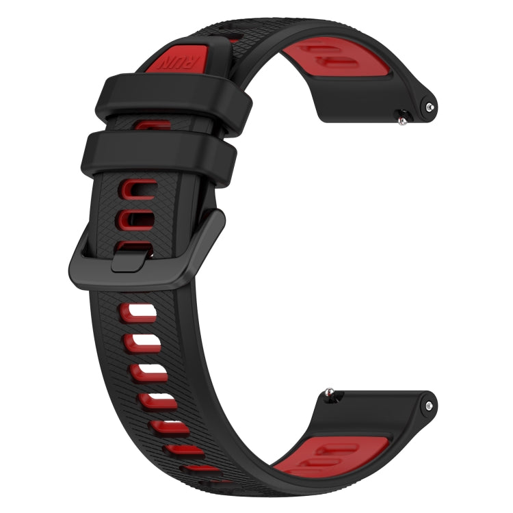 For Garmin Forerunner 245 20mm Sports Two-Color Silicone Watch Band(Black+Red) -  by PMC Jewellery | Online Shopping South Africa | PMC Jewellery