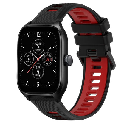 For Amazfit GTS 4 20mm Sports Two-Color Silicone Watch Band(Black+Red) -  by PMC Jewellery | Online Shopping South Africa | PMC Jewellery