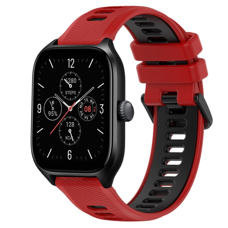 For Amazfit GTS 4 20mm Sports Two-Color Silicone Watch Band(Red+Black) -  by PMC Jewellery | Online Shopping South Africa | PMC Jewellery