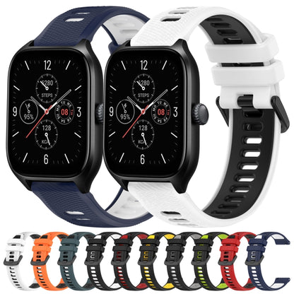 For Amazfit GTS 4 20mm Sports Two-Color Silicone Watch Band(Black+White) -  by PMC Jewellery | Online Shopping South Africa | PMC Jewellery