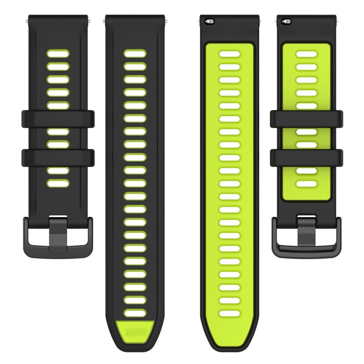 For Amazfit GTS 4 20mm Sports Two-Color Silicone Watch Band(Olive Green + Black) -  by PMC Jewellery | Online Shopping South Africa | PMC Jewellery