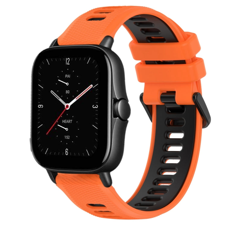 For Amazfit GTS 2E 20mm Sports Two-Color Silicone Watch Band(Orange+Black) -  by PMC Jewellery | Online Shopping South Africa | PMC Jewellery