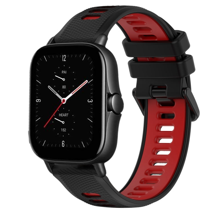 For Amazfit GTS 2E 20mm Sports Two-Color Silicone Watch Band(Black+Red) -  by PMC Jewellery | Online Shopping South Africa | PMC Jewellery