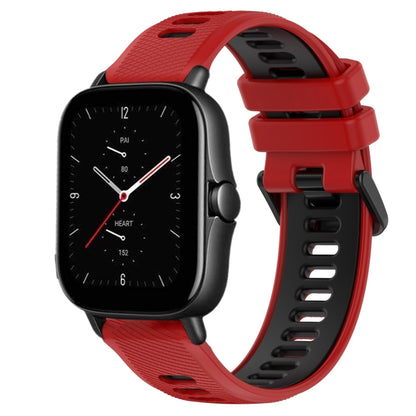 For Amazfit GTS 2E 20mm Sports Two-Color Silicone Watch Band(Red+Black) -  by PMC Jewellery | Online Shopping South Africa | PMC Jewellery