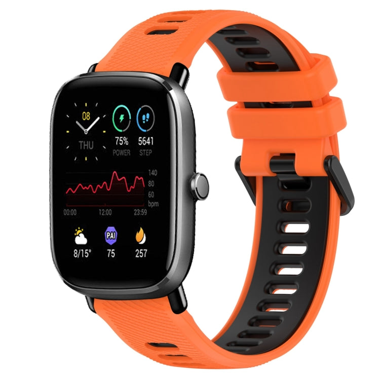 For Amazfit GTS 2 Mini 20mm Sports Two-Color Silicone Watch Band(Orange+Black) -  by PMC Jewellery | Online Shopping South Africa | PMC Jewellery