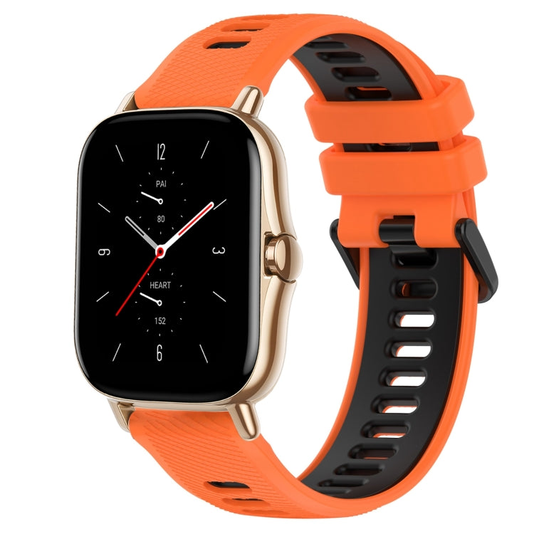 For Amazfit GTS 2 20mm Sports Two-Color Silicone Watch Band(Orange+Black) -  by PMC Jewellery | Online Shopping South Africa | PMC Jewellery