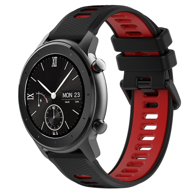 For Amazfit GTR 42mm 20mm Sports Two-Color Silicone Watch Band(Black+Red) -  by PMC Jewellery | Online Shopping South Africa | PMC Jewellery