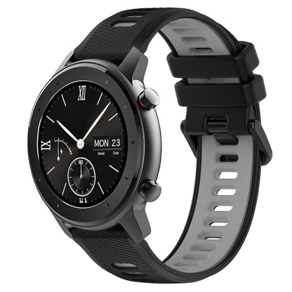 For Amazfit GTR 42mm 20mm Sports Two-Color Silicone Watch Band(Black+Grey) -  by PMC Jewellery | Online Shopping South Africa | PMC Jewellery