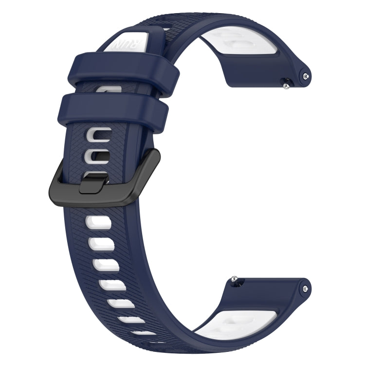 For Amazfit GTR 42mm 20mm Sports Two-Color Silicone Watch Band(Midnight Blue+White) - Smart Wear by PMC Jewellery | Online Shopping South Africa | PMC Jewellery