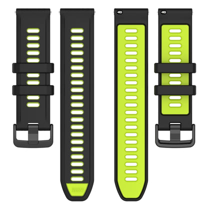 For Amazfit Bip3 20mm Sports Two-Color Silicone Watch Band(Black+Green) - Smart Wear by PMC Jewellery | Online Shopping South Africa | PMC Jewellery