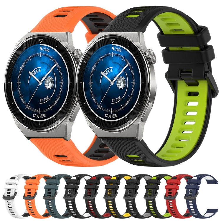 For Huawei Watch 2 20mm Sports Two-Color Silicone Watch Band(Black+White) -  by PMC Jewellery | Online Shopping South Africa | PMC Jewellery