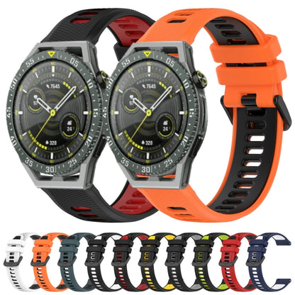 For Honor Watch GS 3i 22mm Sports Two-Color Silicone Watch Band(Black+White) - Smart Wear by PMC Jewellery | Online Shopping South Africa | PMC Jewellery