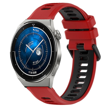 For Huawei Watch GT3 Pro 46mm 22mm Sports Two-Color Silicone Watch Band(Red+Black) - Smart Wear by PMC Jewellery | Online Shopping South Africa | PMC Jewellery