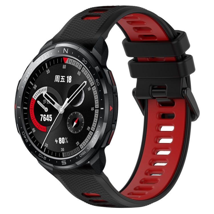 For Honor Watch GS Pro 22mm Sports Two-Color Silicone Watch Band(Black+Red) - Smart Wear by PMC Jewellery | Online Shopping South Africa | PMC Jewellery