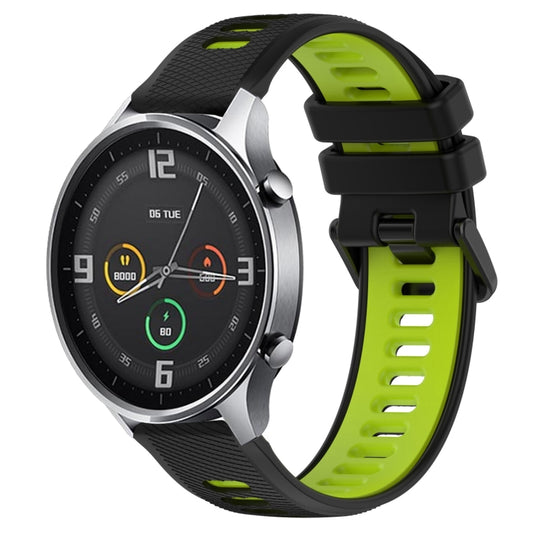 For Xiaomi MI Watch Color 22mm Sports Two-Color Silicone Watch Band(Black+Green) - Smart Wear by PMC Jewellery | Online Shopping South Africa | PMC Jewellery