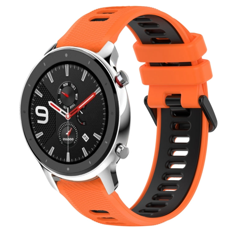 For Amazfit GTR 4 22MM Sports Two-Color Silicone Watch Band(Orange+Black) -  by PMC Jewellery | Online Shopping South Africa | PMC Jewellery